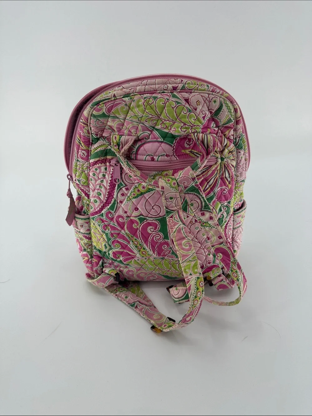 Vera Bradley Pink & Green Quilted Paisley Mini Backpack